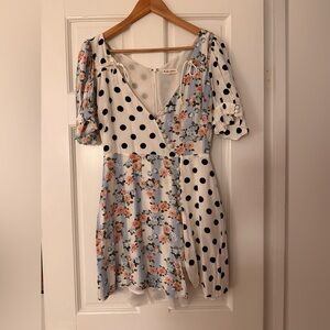 For love and lemons polka dot and floral dress